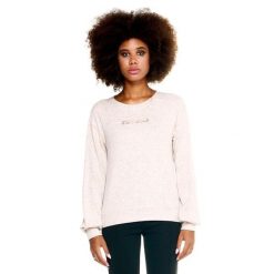 Bluza z wełna z ściągacze na co dzień na siłownię. Brązowe bluzy damskie LEONE 1947 APPAREL, bez wzorów, z poliesteru, bez kaptura. W wyprzedaży za 151.56 zł.