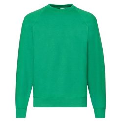 Klasyczna Bluza Raglanowa Unisex Dla Dorosłych. Zielone bluzy męskie Fruit of the Loom, m, bez wzorów, bez kaptura. Za 79.99 zł.