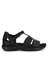 Rieker Sandały 64865-01 Czarny. Czarne klapki damskie Rieker, bez wzorów, ze skóry, bez obcasa, na płaskiej podeszwie, bez zapięcia. Za 349.99 zł.