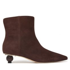 Botki Weekend Max Mara. Brązowe botki damskie Weekend Max Mara, bez obcasa, na słupku, bez zapięcia. Za 2,489.00 zł.