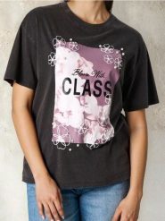 Koszulka z ozdobnym nadrukiem - fioletowy. Fioletowe t-shirty damskie Sinsay, l, bez wzorów, bez kołnierzyka. Za 29.99 zł.