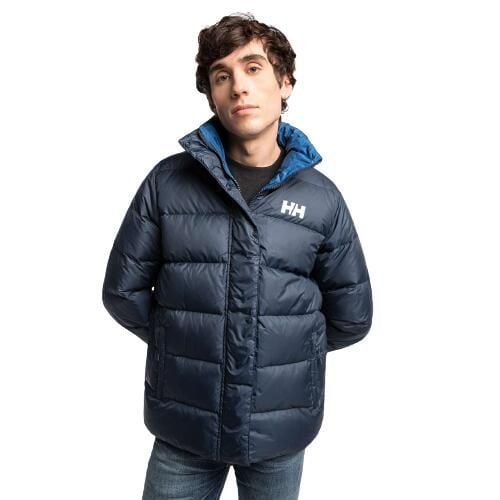 Kurtka puchowa męska Helly Hansen Reversible. Niebieskie kurtki męskie Helly Hansen, m, bez wzorów, z puchu, bez kaptura. W wyprzedaży za 1,009.50 zł.
