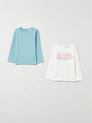 OVS Komplet 2 bluzek 1843645 Zielony Regular Fit. Zielone t-shirty i topy dla dziewczynek OVS, bez wzorów, z bawełny, bez ramiączek. Za 59.99 zł.