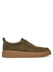 Clarks Półbuty Polden Moc 26180869 Zielony. Zielone półbuty na co dzień męskie Clarks, ze skóry, bez zapięcia. Za 399.99 zł.