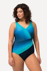 Damski Kostium kąpielowy cieniowanie miękkie miseczki. Niebieskie kostiumy jednoczęściowe damskie Ulla Popken, plus size, bez wzorów, z elastanu, plus size, do pływania. Za 223.99 zł.