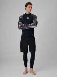 4F Spodenki plażowe boardshorty z filtrem UPF50+ męskie - czarne XL. Czarne kąpielówki męskie 4f, m, bez wzorów, z materiału, na fitness i siłownię. W wyprzedaży za 59.99 zł.