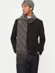 Guess Szalik AM9432 POL03 Szary. Szare rękawiczki męskie Guess, z aplikacjami, z materiału. Za 269.99 zł.