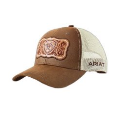 Damska czapka typu trucker Ariat Floral. Brązowe czapki i kapelusze damskie Ariat, bez wzorów, sportowe. Za 227.00 zł.