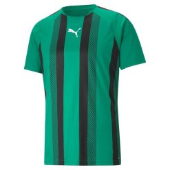 Koszulka Puma Team Liga Striped. Czarne koszulki sportowe męskie Puma, m, bez wzorów, z materiału, bez kołnierzyka, bez ramiączek, do piłki nożnej. Za 121.00 zł.