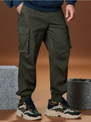 Spodnie - khaki. Brązowe spodnie materiałowe męskie Sinsay, m, bez wzorów. Za 89.99 zł.