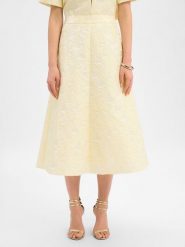 Marie Lund Damska spódnica midi Kobiety żółty wypukły wzór tkaniny, 42. Żółte spódnice damskie Marie Lund, bez wzorów, z jedwabiu, wizytowe, midi, w kształcie A. Za 499.95 zł.