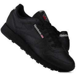 Buty sneakersy sportowe damskie Reebok Classic Leather. Czarne obuwie sportowe damskie Reebok, bez wzorów, trekkingowe, Reebok Classic. Za 394.90 zł.