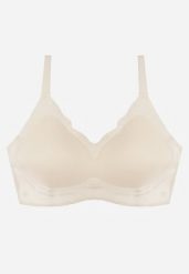 Jasnobeżowy Bezszwowy Biustonosz z Usztywnieniem Bez Fiszbin Zeritha. Brązowe biustonosze Renee, bez wzorów, z tkaniny. Za 39.99 zł.