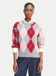 Tommy Hilfiger Sweter WW0WW51385 Kolorowy Regular Fit. Swetry damskie Tommy Hilfiger, l, bez wzorów, z bawełny, bez kołnierzyka, bez ramiączek, bez kaptura. Za 649.99 zł.