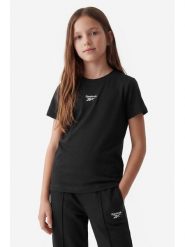Reebok T-Shirt RK95028CCG Czarny Regular Fit. Czarne t-shirty i topy dla dziewczynek Reebok, bez wzorów, z bawełny, bez ramiączek. Za 49.99 zł.