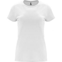 Damska Koszulka Z Krótkim Rękawem Capri. Białe koszulki sportowe damskie ROLY, xl, bez wzorów, bez kołnierzyka, bez ramiączek, trekkingowe. Za 29.99 zł.