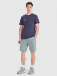 4F Spodenki dresowe męskie - khaki M. Brązowe krótkie spodenki sportowe męskie 4f, l, bez wzorów, z bawełny. Za 149.99 zł.