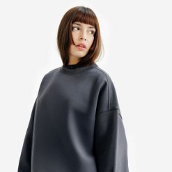 Bluza okrągły dekolt damska Elementals. Szare bluzy damskie Decathlon, s, bez wzorów, z bawełny, bez kaptura. Za 149.99 zł.