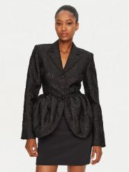 ROTATE Marynarka 113600100 Czarny Slim Fit. Czarne żakiety damskie ROTATE, bez wzorów, z syntetyku. Za 999.99 zł.