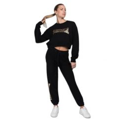 Damska bluza z okrągłym dekoltem Lonsdale Culbokie. Czarne bluzy damskie Lonsdale, m, bez wzorów, z jeansu, bez kaptura. Za 212.50 zł.