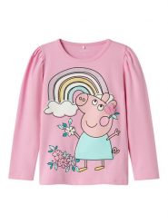 NAME IT Bluzka Fiffi Peppa 13240636 Różowy Regular Fit. Czerwone bluzki dla dziewczynek Name it, bez wzorów, z bawełny, bez kołnierzyka, bez ramiączek. Za 49.99 zł.