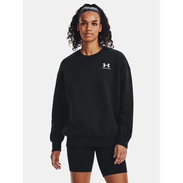 Bluza fitness damska UNDER ARMOUR Icon Fleece Oversized Crew. Czarne bluzy damskie Under Armour, m, bez wzorów, bez kaptura. Za 179.99 zł.
