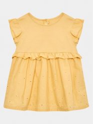 United Colors Of Benetton Sukienka codzienna 47YZAV00B Żółty Regular Fit. Żółte sukienki dla dziewczynek United Colors Of Benetton, bez wzorów, z bawełny, bez ramiączek. Za 79.99 zł.