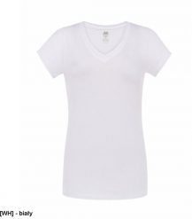 JHK - Bluzka damska typu V-Neck biały S. Białe bluzki damskie JHK, s, bez wzorów, bez kołnierzyka, bez ramiączek. Za 13.25 zł.