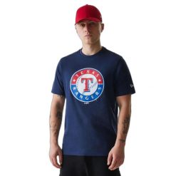 Koszulka Rangers Nos MLB Regular. Niebieskie koszulki sportowe męskie New Era, xs, bez wzorów, ze skóry, bez kołnierzyka, bez ramiączek. Za 174.00 zł.