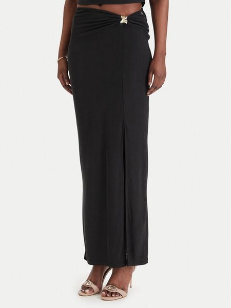 Guess Spódnica maxi W6GD15 K2936 Czarny Slim Fit. Czarne spódnice damskie Guess, s, z aplikacjami, maxi. Za 263.99 zł.