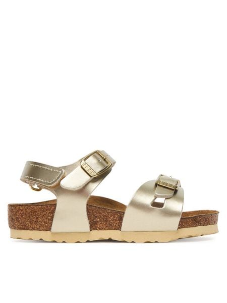 Birkenstock Sandały Rio As 1029486 Złoty. Żółte sandały dziewczęce Birkenstock, ze skóry, bez zapięcia. Za 287.99 zł.