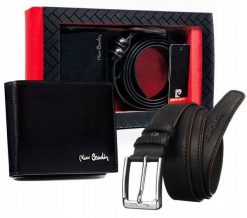 Zestaw prezentowy Pierre Cardin ZM-PC29 czarny. Czarne portfele męskie Pierre Cardin, bez wzorów, ze skóry. Za 266.00 zł.