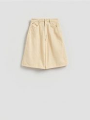 Jeansowe szorty - żółty. Żółte szorty damskie Reserved, bez wzorów, z bawełny. Za 119.99 zł.