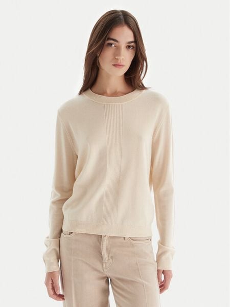 Patrizia Pepe Sweter 2K0363/KM36-W405 Écru Regular Fit. Swetry damskie Patrizia Pepe, bez wzorów, z wełny, bez kołnierzyka, bez ramiączek, bez kaptura. Za 609.99 zł.