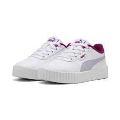 Dziecięce sneakersy Carina 3.0 PUMA. Białe buty sportowe dziewczęce Puma, bez wzorów, bez zapięcia, do biegania. W wyprzedaży za 159.00 zł.