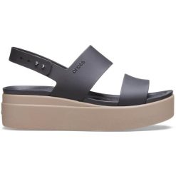 Crocs Brooklyn Low Wedge. Brązowe klapki damskie Crocs, bez wzorów. W wyprzedaży za 148.47 zł.