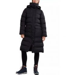 Damski płaszcz zimowy Fundango Sabina Padded. Czarne płaszcze damskie Fundango, na zimę, l, bez wzorów, z materiału, eleganckie, długie, z kapturem. Za 499.00 zł.
