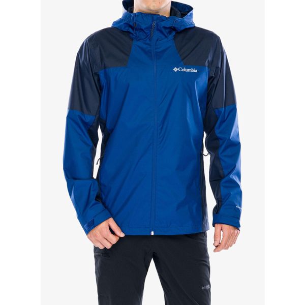 Kurtka przeciwdeszczowa męska Columbia Inner Limits III Jacket. Niebieskie kurtki męskie Columbia, m, bez wzorów, sportowe, bez kaptura. Za 334.99 zł.