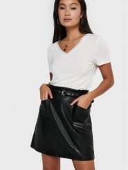 ONLY Spódnica z imitacji skóry Heidi 15229099 Czarny Regular Fit. Czarne spódnice damskie Only, xs, bez wzorów, ze skóry. Za 119.99 zł.