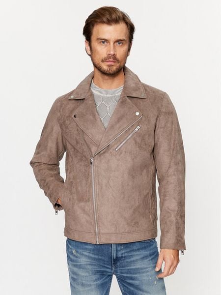 Jack & Jones Kurtka z imitacji skóry 12236853 Brązowy Regular Fit. Brązowe kurtki męskie Jack & Jones, m, bez wzorów, ze skóry, bez kaptura. Za 279.99 zł.