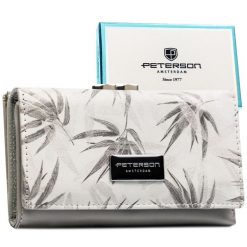 Biały portfel damski ze skóry ekologicznej i naturalnej z systemem RFID zamykany na bigiel i zatrzask PTN PX23-1-NPK Peterson. Białe portfele damskie bez wzorów, ze skóry ekologicznej. Za 124.99 zł.