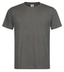 Ciemny Szary Bawełniany T-Shirt Męski Bez Nadruku -STEDMAN- Koszulka, Krótki Rękaw, Basic, U-neck. Szare t-shirty męskie Stedman, l, bez wzorów, z bawełny, casualowe, bez kołnierzyka. Za 45.00 zł.