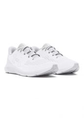 Damskie buty do biegania Under Armour Charged Pursuit 3 Big Logo. Białe obuwie sportowe damskie Under Armour, bez wzorów, z materiału, do biegania. Za 285.80 zł.