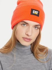 CAT Footwear Czapka Label Cuff 1090026 Pomarańczowy. Brązowe czapki i kapelusze damskie CAT Footwear, na zimę, bez wzorów, z materiału. Za 99.99 zł.