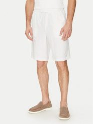 Guess Szorty materiałowe F5GD00 WH4J0 Biały Regular Fit. Białe szorty męskie Guess, m, z aplikacjami, z bawełny. Za 199.99 zł.