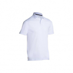 Koszulka polo do golfa 500 męska. Białe koszulki polo męskie INESIS, z bawełny. Za 39.99 zł.