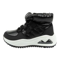 Śniegowce Damskie Skechers Uno 177559/BLK czarne. Czarne śniegowce i trapery damskie z gumy, przed kolano. Za 466.73 zł.
