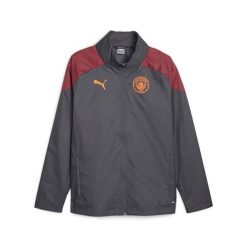Kurtka wodoodporna Manchester City 2023/24. Czerwone kurtki męskie Puma, m, bez wzorów, z materiału, bez kaptura. Za 277.25 zł.