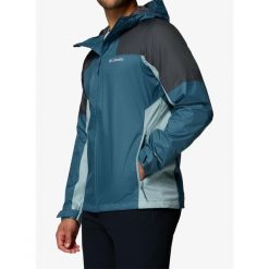 Kurtka przeciwdeszczowa męska Columbia Inner Limits III Jacket. Niebieskie kurtki męskie Columbia, m, bez wzorów, trekkingowe. Za 483.99 zł.