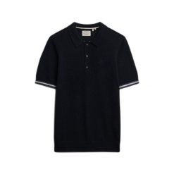 Polówka z teksturowanej siateczki Superdry. Niebieskie koszulki polo męskie Superdry., na lato, m, bez wzorów, z dzianiny, bez ramiączek. Za 284.00 zł.